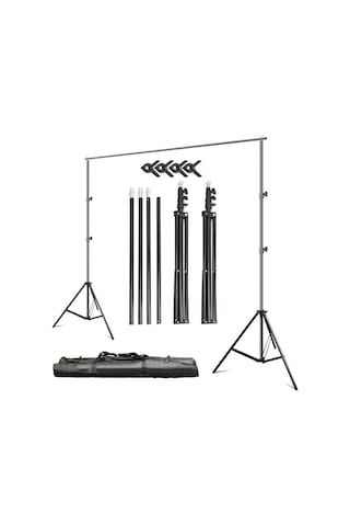 200 200 Cm / 78 78 İnç Alüminyum Alaşım Ayarlanabilir Fotoğraf Stüdyosu Arkaplan Backdrop Standı Destek Sistemi Kiti Ağır Fotoğraf Video Crossbar