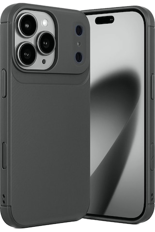 İphone Uyumlu 17 Pro Kılıf Focus Carbon Silikon Kapak Gri