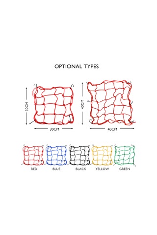 Lemestar Motosiklet Çantası İçin Esnek Yük Filesi - 6 Metal Kancalı, Çok Renk Seçeneği