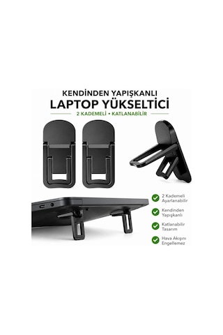 3b Trend 2 Kademeli Yükseklik Ayarlı Laptop Standı Siyah Renk - Ergonomik Tasarım