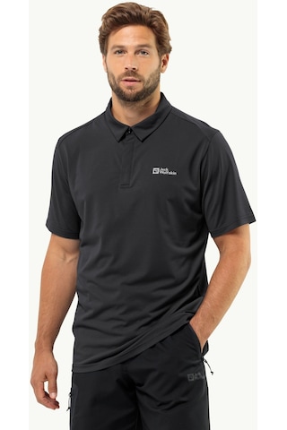 Jack Wolfskin Delgami Polo M Erkek T-shirt-28385-siyah Siyah