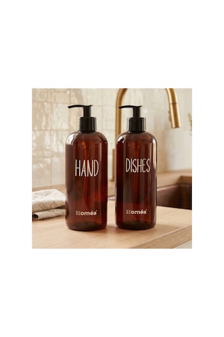 Homea Hands Dishes Sabunluk Amber Renk Şık Ve Modern Mutfak & Banyo Sabunluk, Sıvı Sabunluk