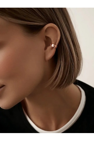 Zoloto Russkih 925 Ayar Gümüş Kaplama Mono Küpe, Delme Gerektirmeyen Kafse Küpe 223122436 Altın