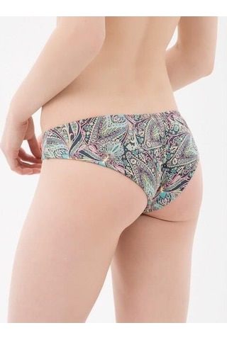 Deep Beach Şal Desenli Renkli Astarlı Bikini Altı Db200507ba 001