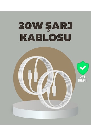 İphone İpad Airpods Uyumlu 30w Type-c To Lightning Kablo 2 Yıl