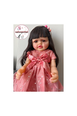 Büyük Boy Konuşan Bebek 55 Cm Konuşan Gerçekçi Reborn Bebek Yumuşak Vinil Aksesuarlı Sesli Bebek