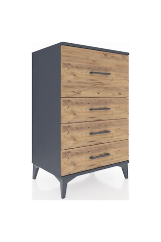 Hyperion Komodin 4 Çekmeceli 60x44x96 Antrasit-çam Antrasit