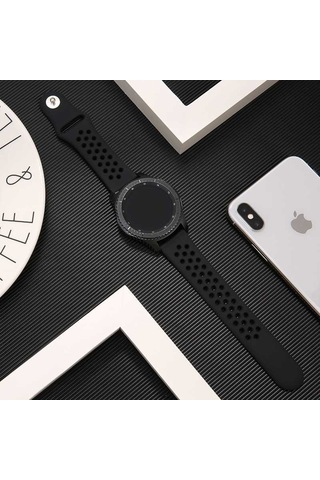 Ekılıf - Huawei Watch Gt3 42mm Uyumlu - Kordon Silikon Kordon Krd-02 - Siyah-yeşil