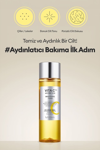 Missha Vita C Plus Brightening Toner Leke Karşıtı C Vitamini İçerikli Aydınlatıcı Tonik 200 ML
