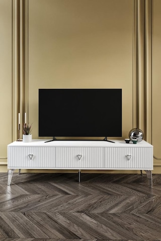 150 CM ZEUGMA MDF MEBRAN KAPAK BEYAZ GÜMÜŞ