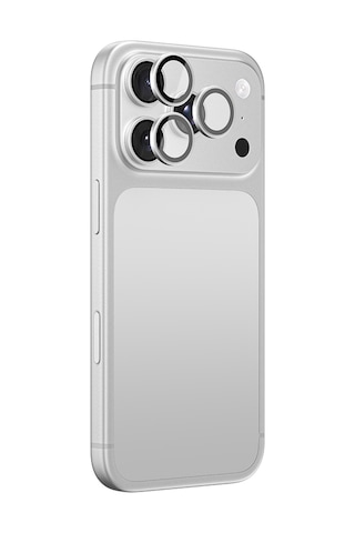 Apple iPhone Uyumlu 18 Pro Max Amazingthing Radix Vision Parlama Önleyici Kamera Lens Koruyucu Aparatlı Gümüş