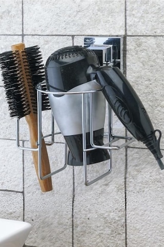 Tekno Tel Ef-262 Krom Saç Kurutma Makinesi Askısı Yapışkanlı/vidalı Deliksiz Fön Tutacağı Krom