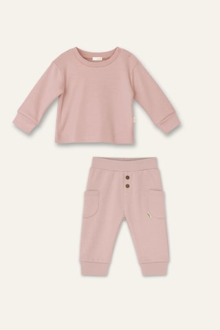 Mininio Unisex Bebek Organik İkili Takım - Pudra Pudra