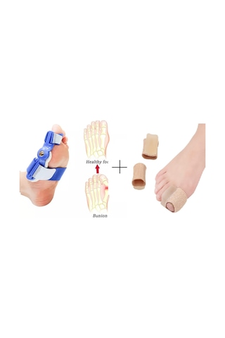 Halluks Valgus Gece Ateli Mavi + Parmak Arası Makara Ayak Kemik