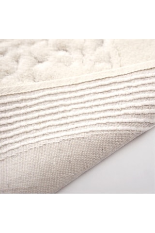 Tiffany Oval 2'li Pamuklu Klozet Takımı Krem Banyo Paspas Seti 60 x 100 / 50 x 60 CM Krem