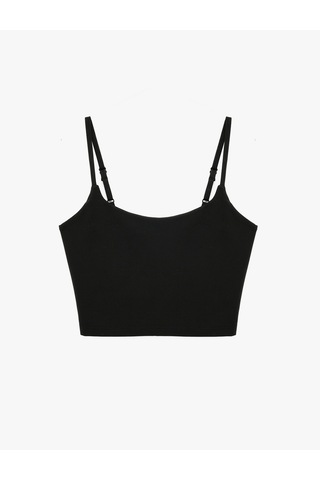 Koton İp Askılı Slim Fit Kolsuz Sporcu Sütyeni Siyah 6sak30044nk