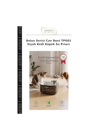 Delux Serisi Can Dost Tpd01 Siyah Kedi Köpek Su Pınarı