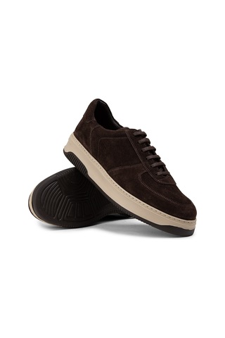 Deery Hakiki Süet Kahverengi Erkek Sneaker Ayakkabı - 01965Mkhve04 Kahverengi