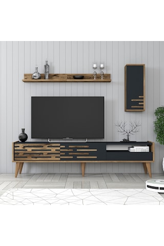 Variant Valensiya Tv Ünitesi Ve Orta Sehpa Takımı - Ceviz / Antrasit