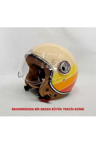 Nero Tk-06 Şefaf Vizörlü Yarım Açık Kask Parlak T3