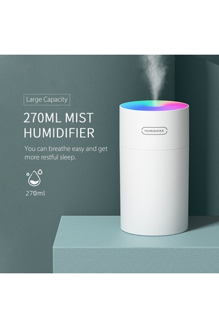 Padalink Ev Kullanıma Usb Renkli Led Işıklı Sessiz Nemlendirici, Nano Sprey Teknolojisi, Otomatik Kapatma, 2 Mod Sürekli/aralıklı - Gri
