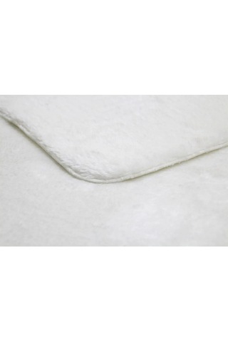 Raschel Carpet Oval Kesme Yolluk Kaymaz Taban Kalın Yumuşak Peluş Halı Özel Taban Beyaz