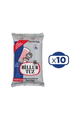 Billur Tuz Rafine İyotlu 10 x 1500 G