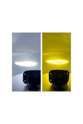8d Lens Beyaz Sarı 3 Mod Gömme Sis Farı Led Projektör Çalışma Lambası Çakar Off Road Spot Sel Kombo Delici Yayıcı Işık Çubuğu Araç Gece Gündüz Çalışan