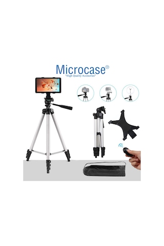 Microcase 3110 Tripod 106 CM + Döner Başlıklı Tablet Tutucu + Bluetooth Kumanda AL2921