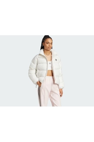 Adidas Beyaz Adicolor Dolgulu Kadın Kısa Mont Jd0421