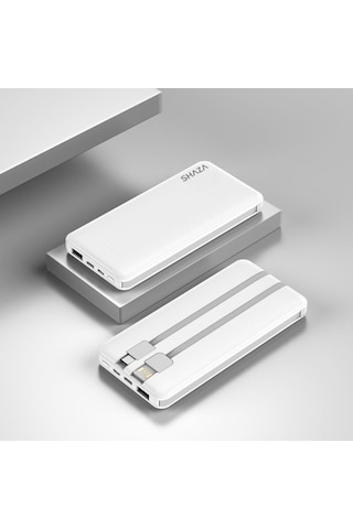 Shaza 10.000 Mah 4in1 Smart Chip Powerbank Beyaz