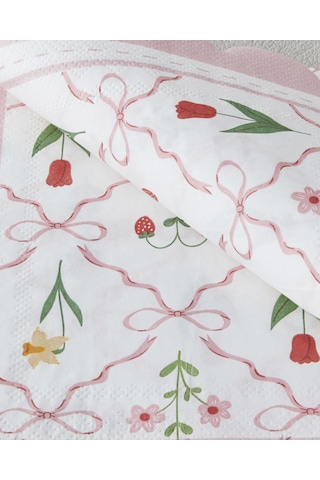 English Home Floral Whimsy Kağıt 20'li Kağıt Peçete 32x32 Cm Pembe