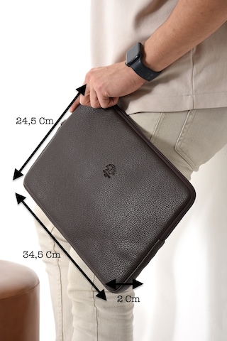 Westpolo Vegan Deri Unisex Laptop, Evrak Çantası - 6077 Kahverengi
