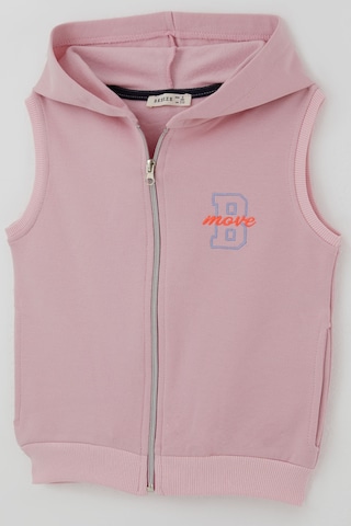 Breeze Kız Çocuk Yelek Kapüşonlu Fermuarlı Harf Nakışlı 3-8 Yaş , Pembe
