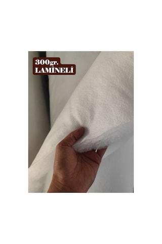 Lamineli Vatka Elyaf 300gr./m² En:100cm/boy:200cm - Sarma Elyaf - Yorgan Elyafı - Mont Elyafı - Beyaz Lamineli 300gr./m²