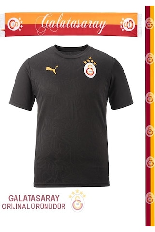 Galatasaray Lisanslı Puma A Takım Antrenman 5 Yıldız T-shirt Şal Atkı Hediyeli Siyah