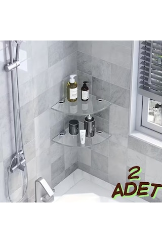 2 Adet 8mm Pleksi Hayalet V Raf Banyo Mutfak Organizer Düzenleyici Metal Ayak Bağlantlı 18cm Bej