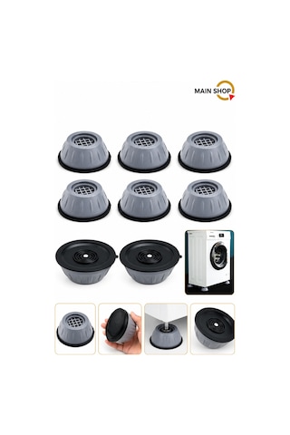 Mainshop 8 Adet Ses Ve Titreşim Azaltıcı Ayaklık Çamaşır Makinesi Ve Kurutma Makineleri M-541 Çok renkli