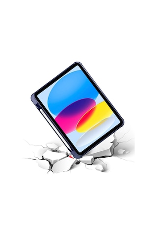Apple Uyumlu iPad 11.nesil 11" Ve 10.nesil 10.9" , Trifold Standlı, Silikon Arka Korumalı Kılıf. Kapaklı Kılıf
