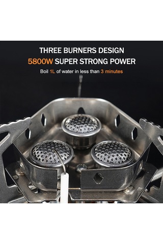 Lemestar Taşra Aktivitelere İdeal: Tomshoo Üç Aynalı, Kompakt Ve Katlanabilir Kamp Ocakları Paslanmaz Çelik + Bakır Gümüş