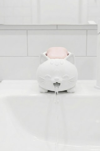 Sevimli Kedi Sabunluk Plastik Banyo Dekoratif Aksesuar