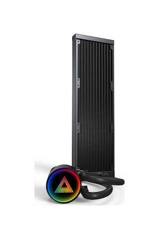 Montech Lightflow Argb 360 Siyah Ultra Sessiz Aıo Sıvı Cpu Soğutucu, 3100 Rpm Pompa, Üçlü Sessiz F