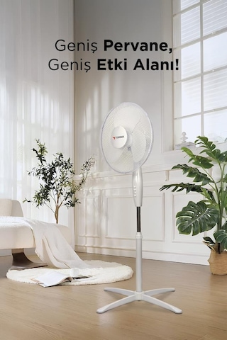 Torima SF-04 16'' Ayaklı Portatif 55 W 3 Kademe 3 Pervaneli Vantilatör