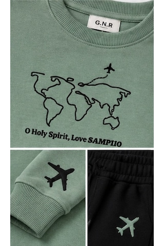 Mila Mood Erkek Çocuk Dünya Haritası Baskılı Sweatshirt Siyah Jogger Pantolon 2 Li Takım Haki Mila Mood Erkek Çocuk Dünya Haritası Baskılı Sweatshirt Siyah Jogger Pantolon 2 Li Takım Haki
