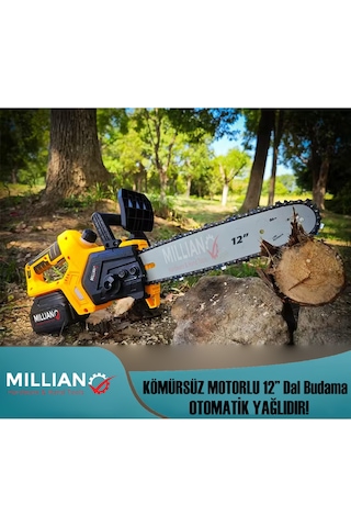 Millian MLN-12D Şarjlı Çift Akülü Dal Budama Makinesi
