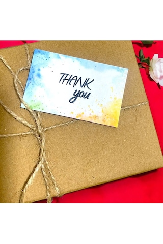 E-ticaret Teşekkür Kartı Thank You Yazılı 5x8 Cm 100 Adet