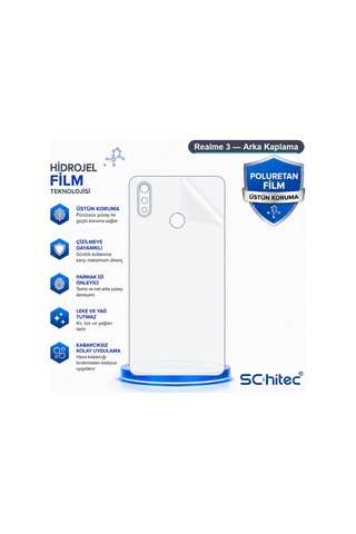 Schitec Realme 3 Uyumlu Arka Yüzey Hidrojel Koruyucu Film 35670171