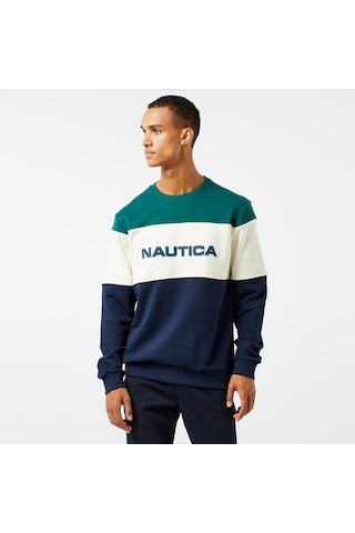 Nautica Erkek Yeşil Regular Fit Sweatshirt Düz K47469t Yeşil