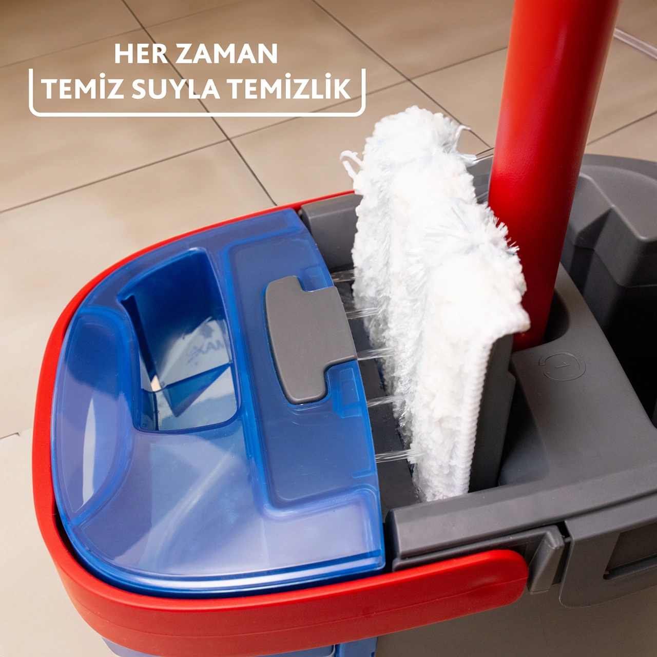 Vileda Vld0000000472 H2pro %100 Kirli Ve Temiz Suyu Ayıran Temizlik Seti & Mikrofiber Mop Vileda