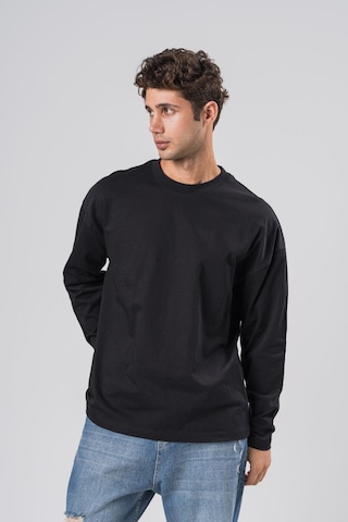 Coal City Erkek Siyah 3 İplik Şardonlu Oversize Sweatshirt